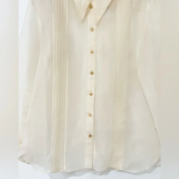 KHAITE The Noir Silk Shirt in Cream - Picture 6 of 10